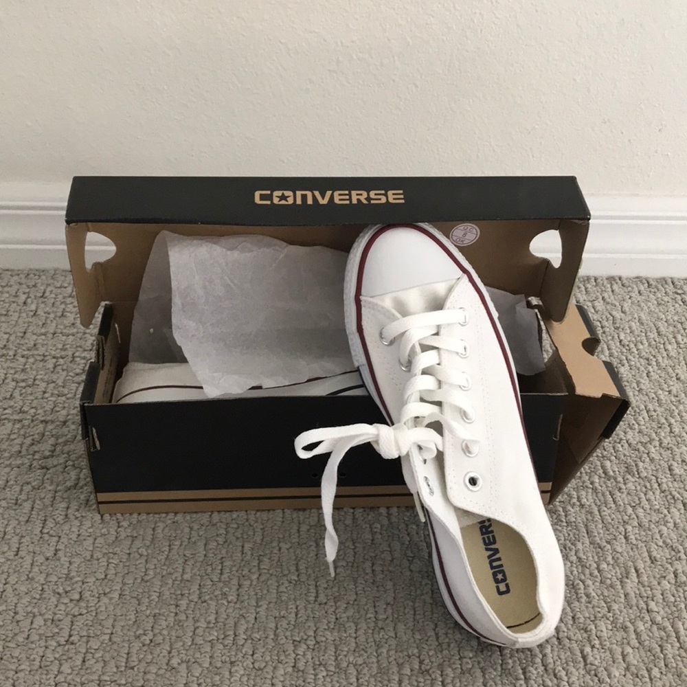 Brand new white converse shoes